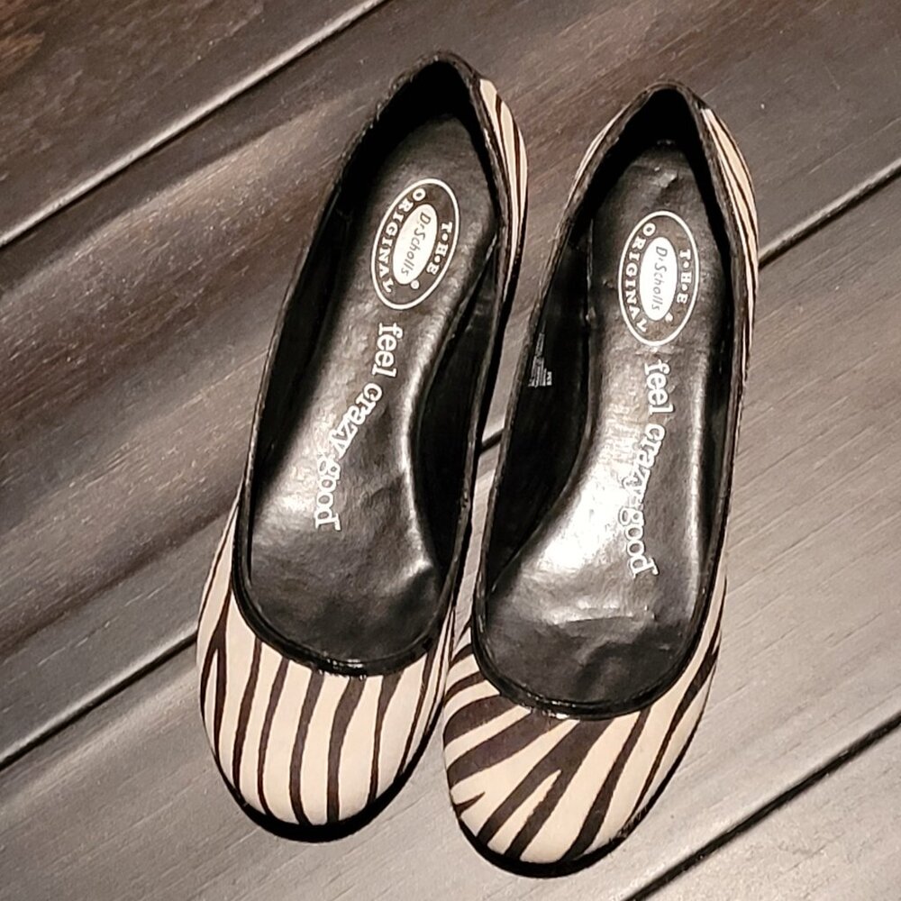 Dr Scholl's Feel Crazy Good Zebra (Black / White) Ballet Flats US 8M